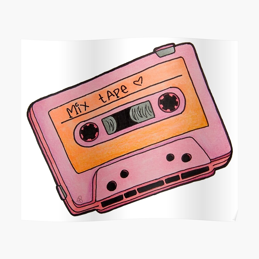 Hand-drawn Cassette Tape Vector - Simple Modern SVG