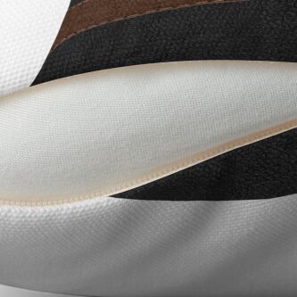 Black and White Color Block Pillow Cover, Gold Faux Leather Accent