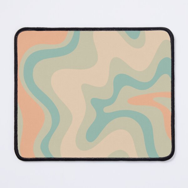 Item preview, Retro Liquid Swirl Abstract Pattern in Light Muted Teal and Apricot Buff designed and sold by kierkegaard.