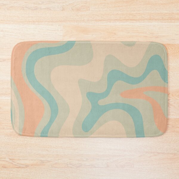 Item preview, Retro Liquid Swirl Abstract Pattern in Light Muted Teal and Apricot Buff designed and sold by kierkegaard.