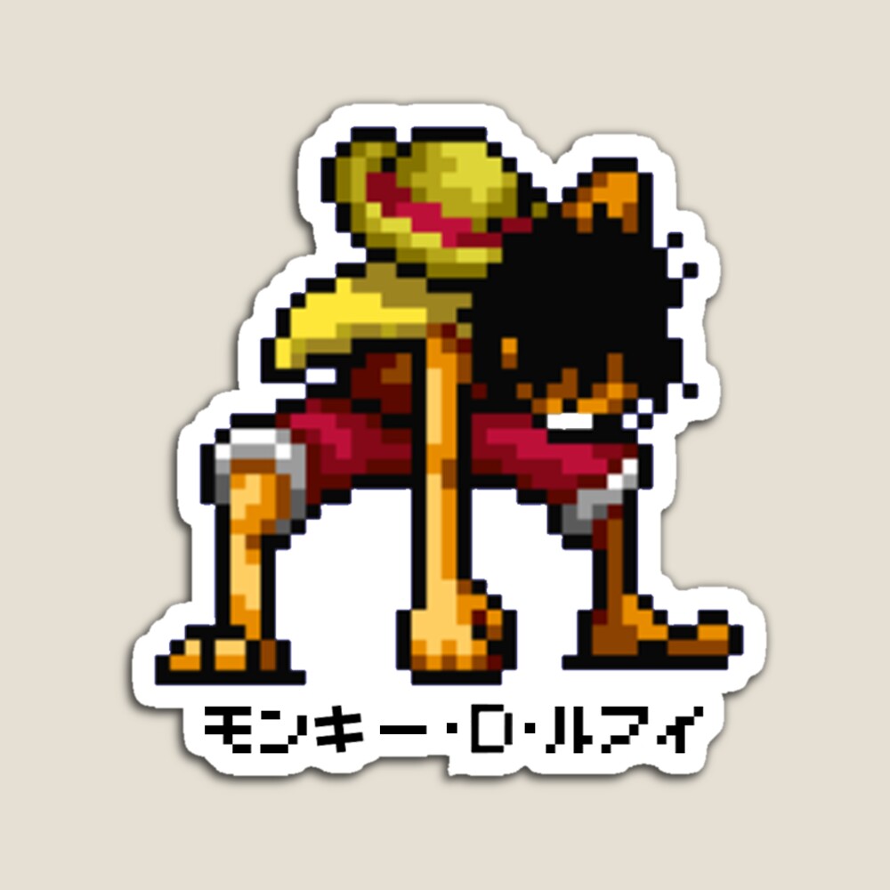 One Piece Luffy Devil Fruit Pixel Art (Gomu Gomu) | Sticker