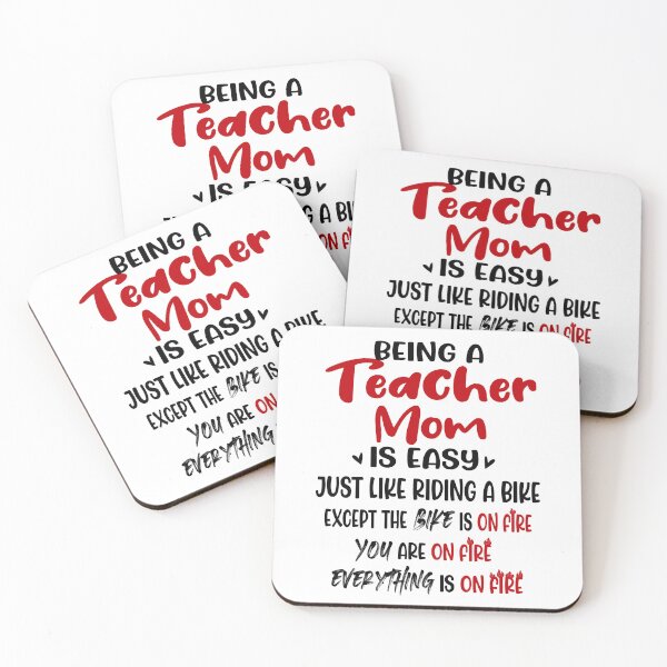 Aperçu de l'œuvre Être une maman enseignante, c'est comme faire du vélo Fête des mères Anniversaire Professeur drôle créée et vendue par EasyPrintGift.