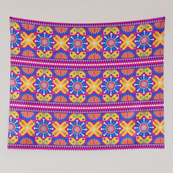 Item preview, Pastel Colored Floral Patterns / Batik Pattern / Ethnic pattern Seamless Blue Yellow designed and sold by RisaArt22.