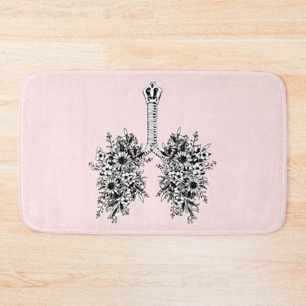 Item preview, Floral Lung, floral leaves, lungs,healthy lung, lungs cancer, respiratory therapist, black background designed and sold by Collagedream.