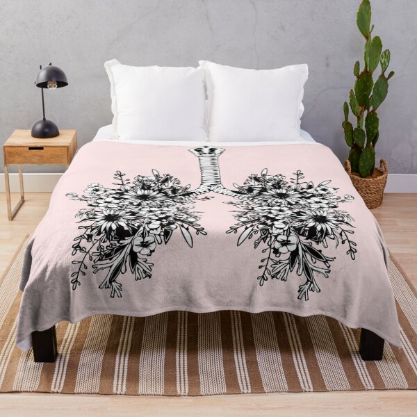Item preview, Floral Lung, floral leaves, lungs,healthy lung, lungs cancer, respiratory therapist, black background designed and sold by Collagedream.