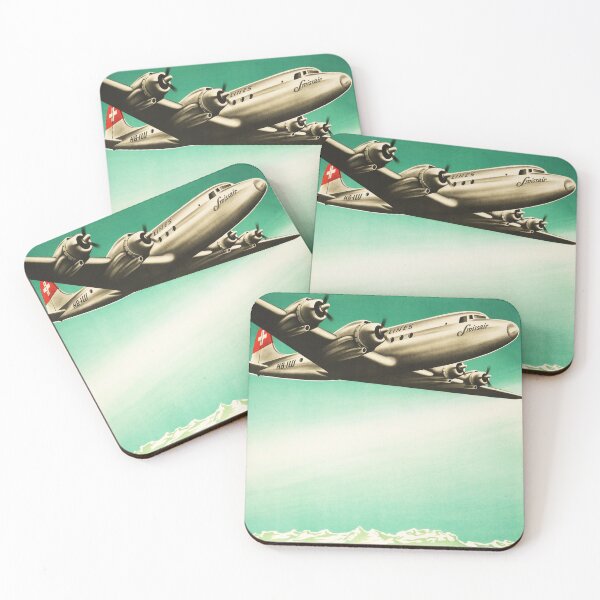 Item preview, SWISS European Airlines DC-3 Vintage Retro Travel Poster designed and sold by retroposters.