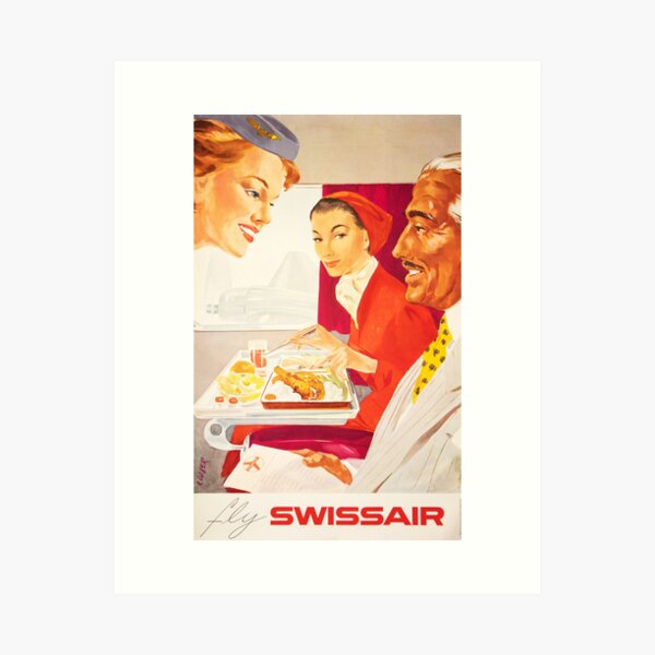 Item preview, FLY SWISS AIRLINES 1955 Retro Travel Advertisement Poster by Hans Looser designed and sold by retroposters.