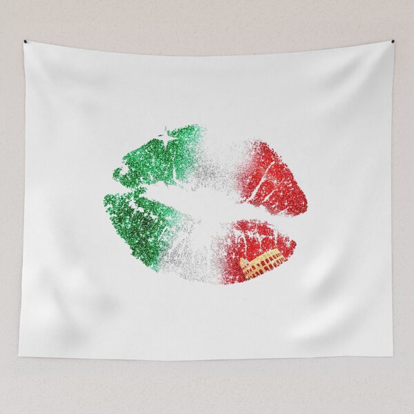 Aperçu de l'œuvre Kiss Mark Rouge à lèvres Italie Drapeau Colisée créée et vendue par Jolly-Yosei.