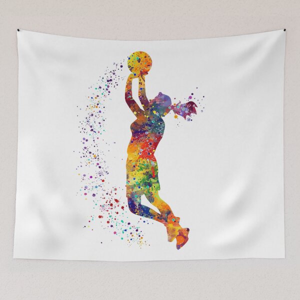 Item preview, Girl Basketball Player Shooting Watercolor designed and sold by LotusGifts.