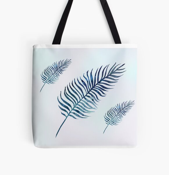 Blue Leaf All Over Print Tote Bag