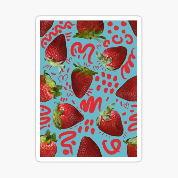 Strawberry Party blue Sticker