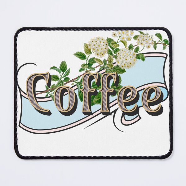 Item preview, Coffee banner with antique botanical - white flowers designed and sold by ZinZoe.