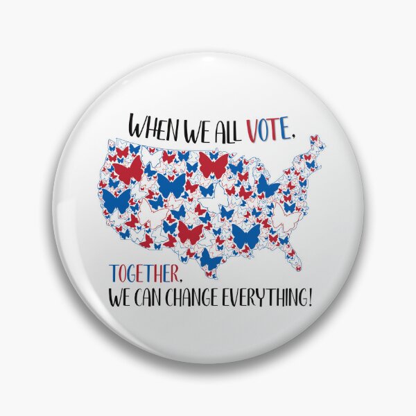 Item preview, Vote Together We Change Everything, Red White Blue Butterflies  designed and sold by JoyfulJen.