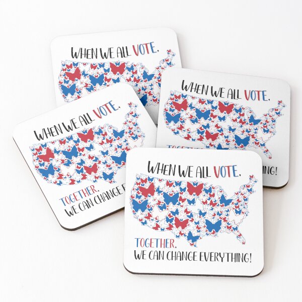 Item preview, Vote Together We Change Everything, Red White Blue Butterflies  designed and sold by JoyfulJen.