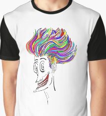 doodle art, crazy face, colorful hair Graphic T-Shirt
