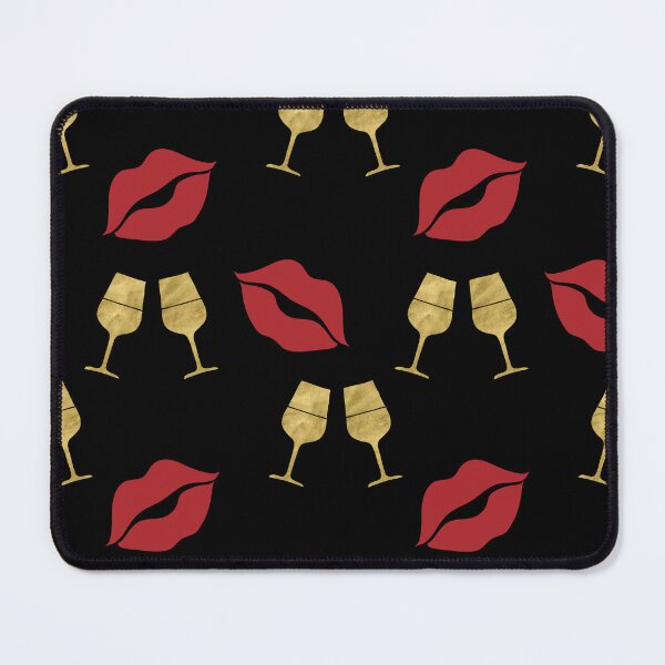 Item preview, Red Lips and Gold Wine Glass designed and sold by KeeganCreations.
