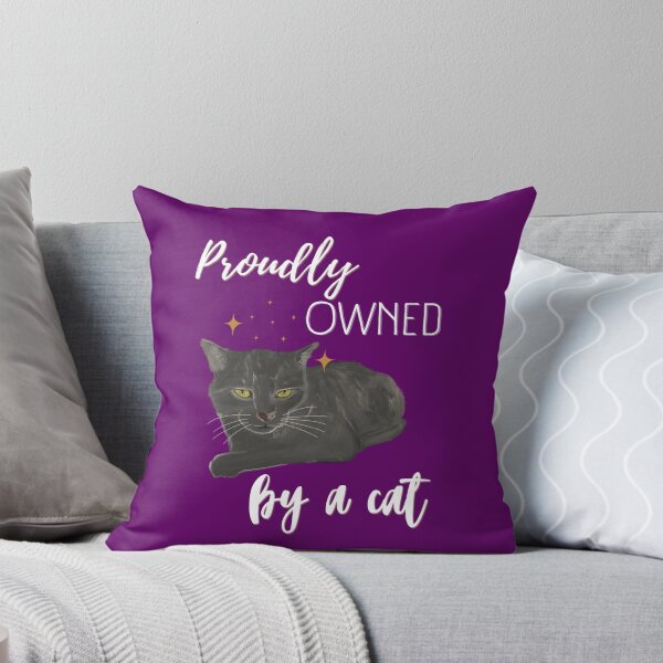 Item preview, Proudly owned by a cat - gray cat with yellow eyes designed and sold by SonjaNeuroth.