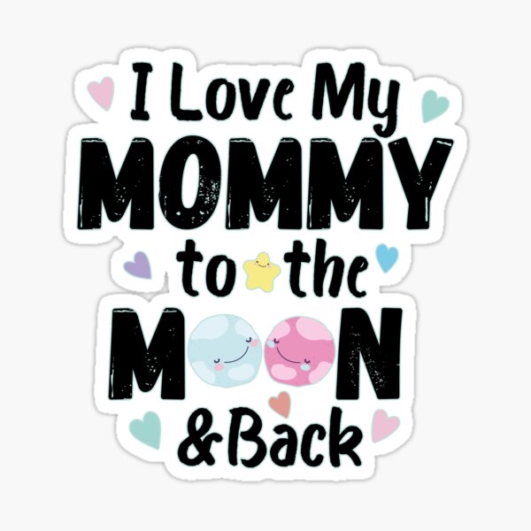 Mother and Baby Moon Sticker - TenStickers