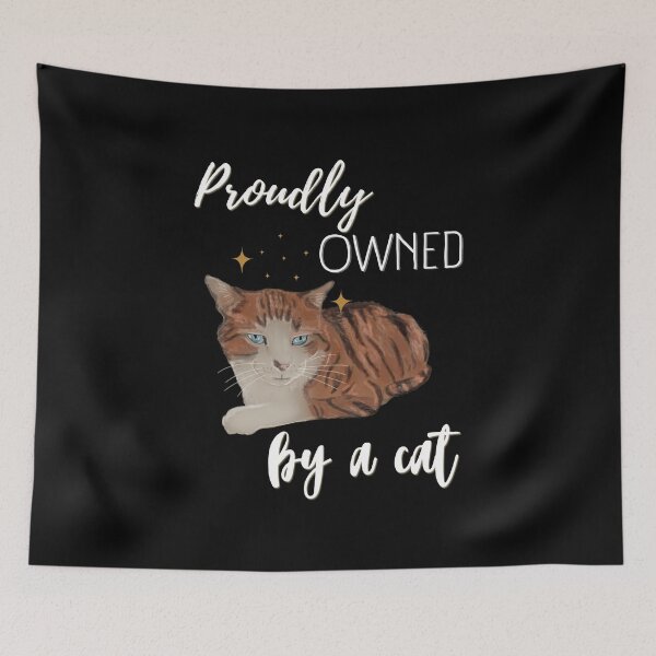 Item preview, Proudly owned by a cat - red tabby cat with blue eyes designed and sold by SonjaNeuroth.