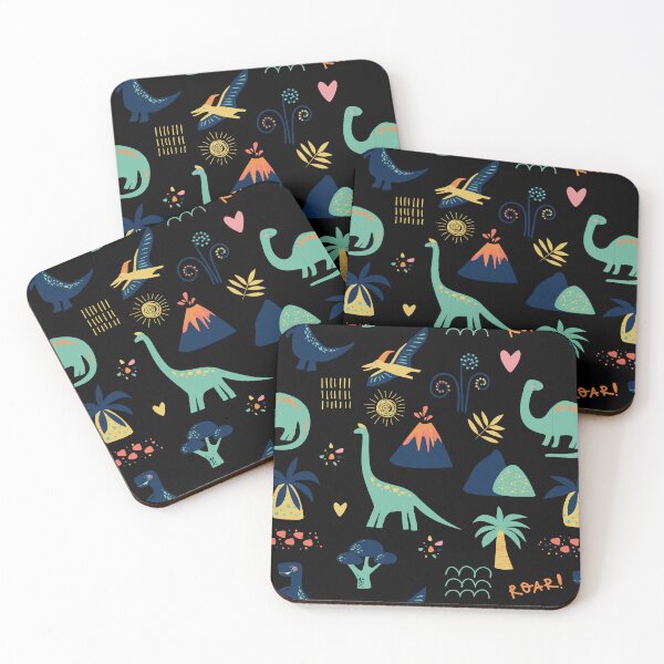 Item preview, Dinosaur And Volcano Pattern designed and sold by TeeBeesDesign.