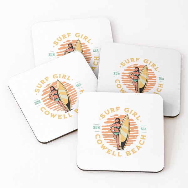 Item preview, Cowell Beach Surfer Girl Cowell Beach California Surfing designed and sold by CattlettArt.