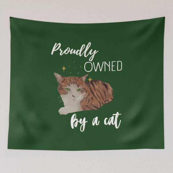 Item preview, Proudly owned by a cat - red tabby cat with green eyes designed and sold by SonjaNeuroth.