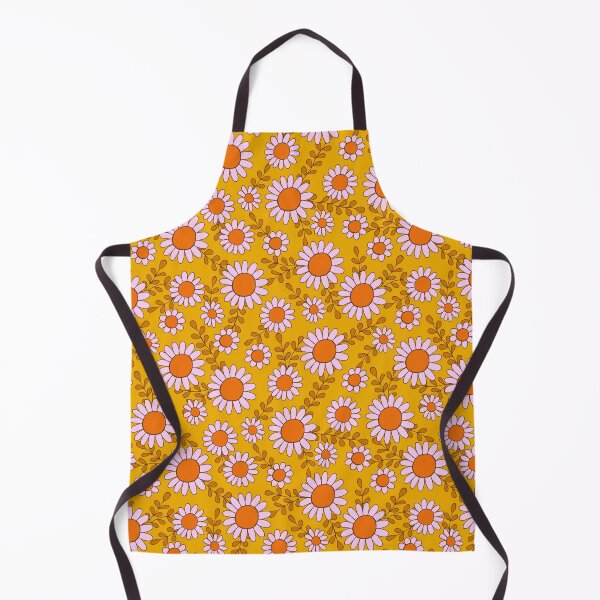 Item preview, Retro 70s daisy flowers botanical pattern in orange and pink designed and sold by Nat Orona.