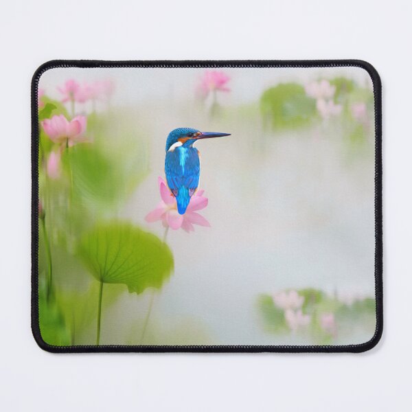 Item preview, Kingfisher Bird on Pink Lotus designed and sold by FineArtography.