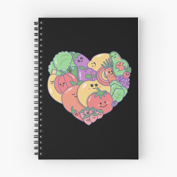 Item preview, Kawaii Fruit and Vegetable Heart Doodle designed and sold by sunburstdesigns.