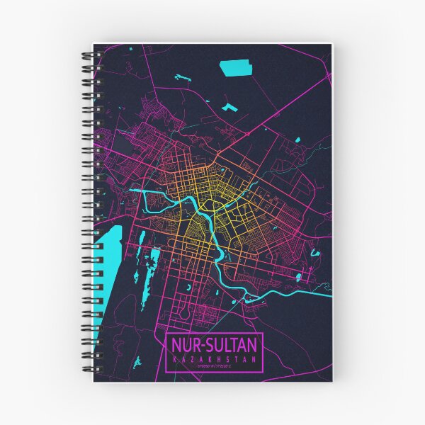 Item preview, Nur Sultan City Map of Kazakhstan - Neon designed and sold by deMAP.