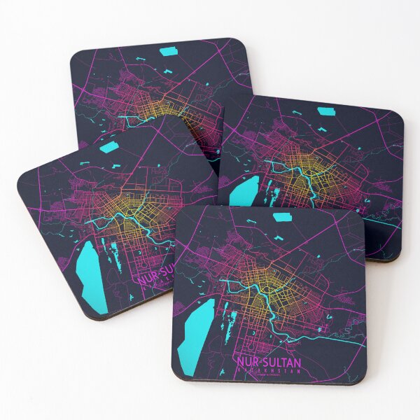 Item preview, Nur Sultan City Map of Kazakhstan - Neon designed and sold by deMAP.
