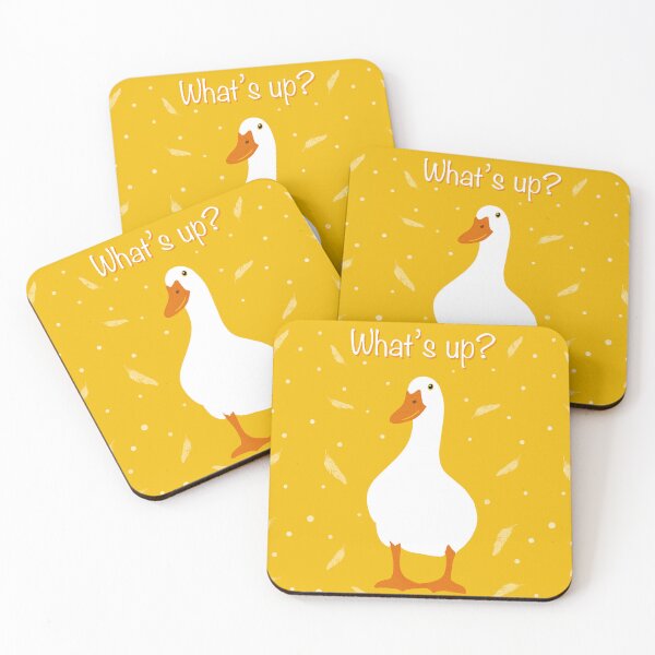 Item preview, What’s up duck? White Pekin Duck with feathers and polka  dots  designed and sold by NattyDesigns.