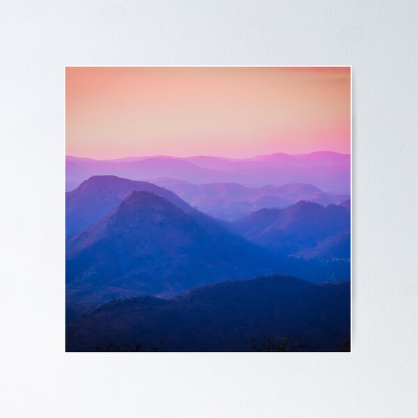 Item preview, Orange sky and some lines of colorful mountains on the horizon designed and sold by inurey.