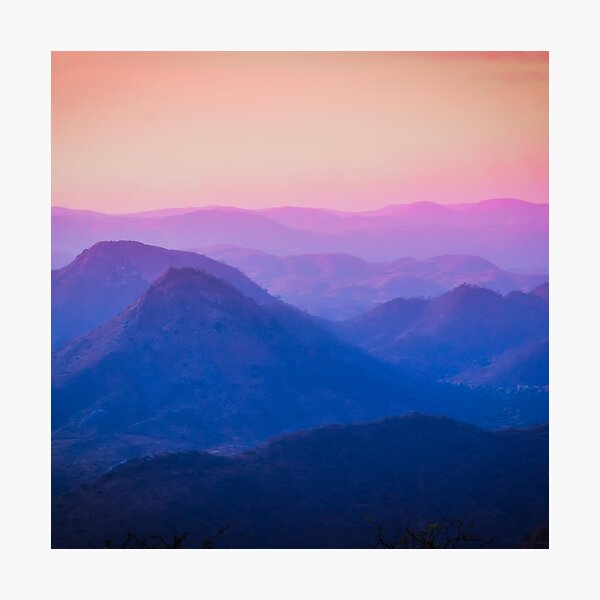 Item preview, Orange sky and some lines of colorful mountains on the horizon designed and sold by inurey.
