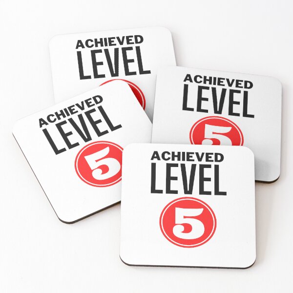 Item preview, ACHIEVED LEVEL 5. For anyone, gamer or non-gamer reaching their 50th birthday. designed and sold by JCMCDesigns.