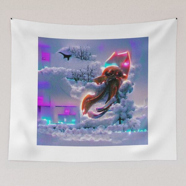 Item preview, celestial octopus flying neon designed and sold by Zevy-Darling.