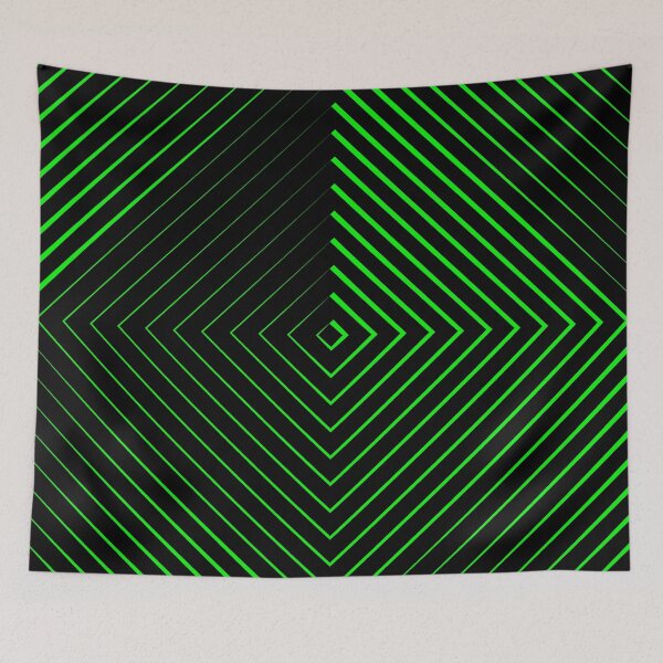 Aperçu de l'œuvre Vert fluo, illusion d'optique, dégradé de couleur, art optique - B07 créée et vendue par AlfabetDesign.