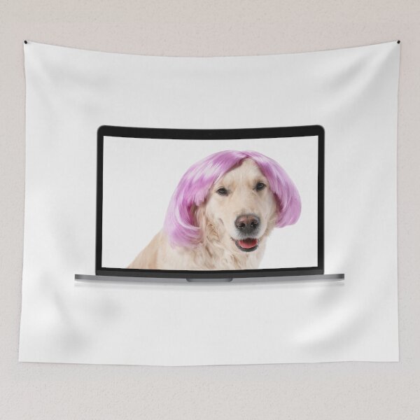 Item preview, Dog with wig designed and sold by The Love Quill.