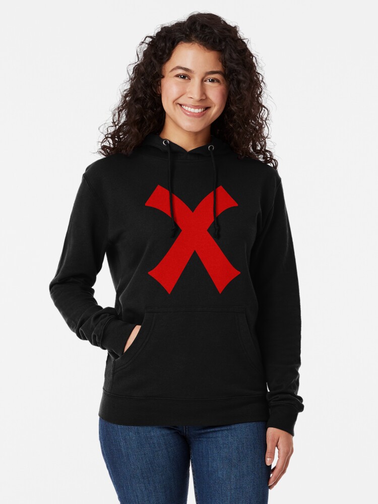 Red X, X marks the spot, treasure hunt, box checked, Alphabet, X  Lightweight Hoodie for Sale by Nostrathomas66