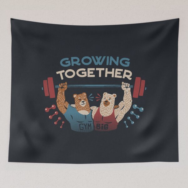 Item preview, Growing Together Gym Bears Blue by Tobe Fonseca designed and sold by Tobe Fonseca®.