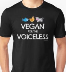 "Vegan for the Voiceless" T-shirt for Vegans and Vegetarians Unisex T-Shirt