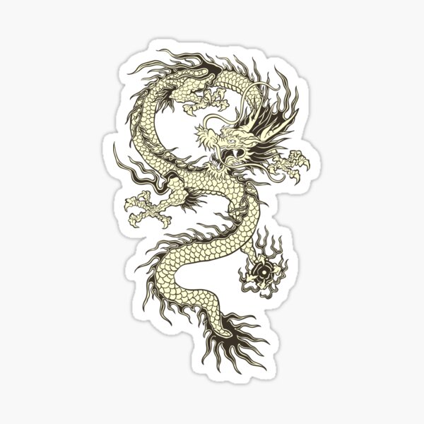 Card Skin Sticker Dragon Black And White, Kanji Seal Abstract For