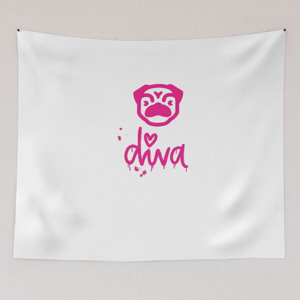 Item preview, Pug diva design. Pug divas who love their dogs. Pug glamour.  designed and sold by Doggymadness.