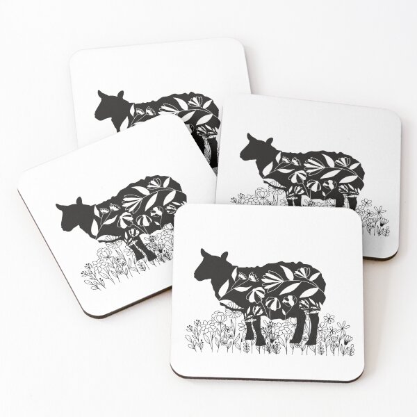 Item preview, Black Sheep Silhouette with Wildflowers designed and sold by HappyLifeCreate.