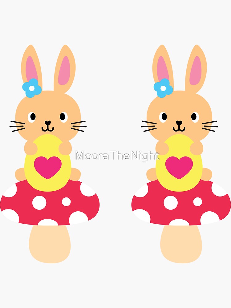 Lovely Easter Bunny Sticker By Moorathenight Redbubble