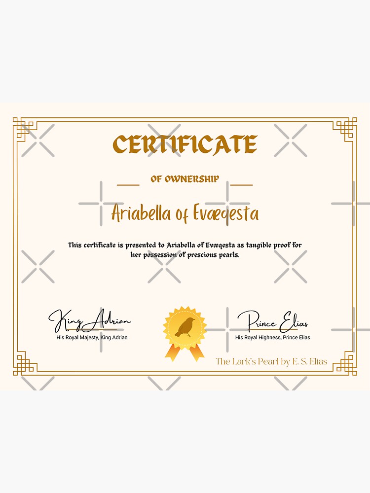 Thumbnail 3 of 3, Sticker, The Lark's Pearl: Certificate of Ownership designed and sold by RockWinterRec.