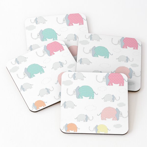 Item preview, Polka dots Elephants pastel colors designed and sold by DannysReRemodel.