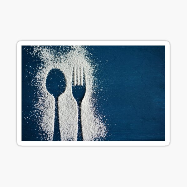 Spoon Fork Cutlery Icing Sugar Sticker
