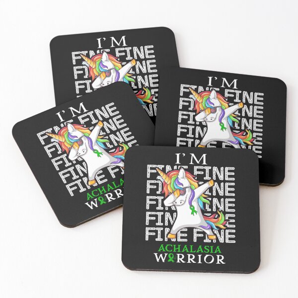 Item preview, Unicorn Achalasia Warrior I'm Fine Achalasia Awareness designed and sold by Hatjar.