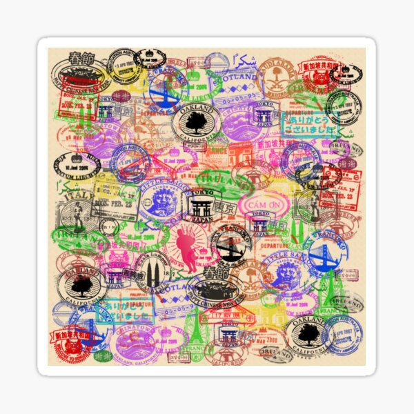 Vintage Passport Stamps Sticker For Sale By Jcdesignsuk Redbubble 4763